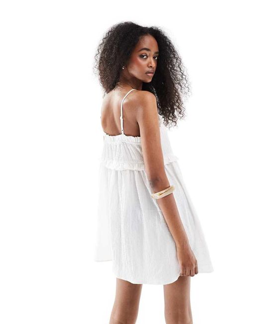 Wednesday's Girl White Tie-detail Mini Cami Dress