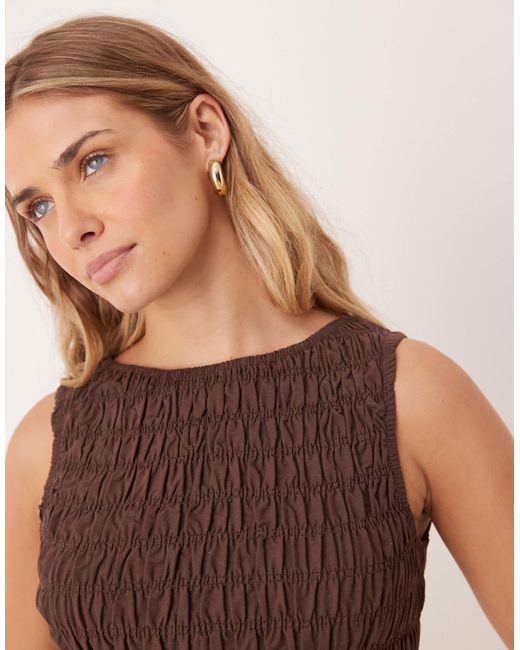 Débardeur sans manches froncé - chocolat ASOS en coloris Brown