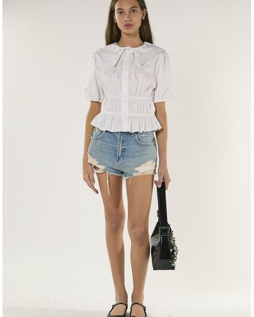 Glamorous White High Waisted Denim Shorts