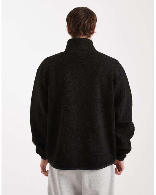 Tommy Hilfiger Black Chest Logo Zip Through Teddy Jacket for men