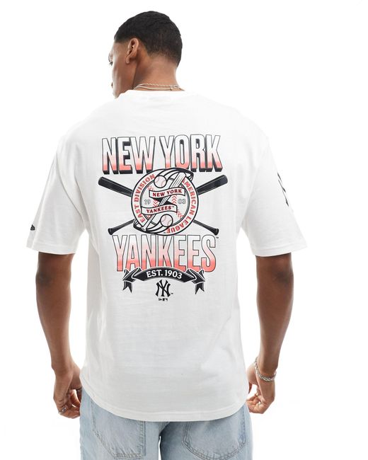 KTZ White New York Yankees Baseball Graphic T-shirt for men