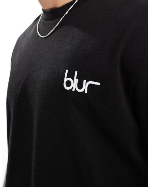 T-shirt avec imprimé graphique blur au dos Bershka pour homme en coloris Black