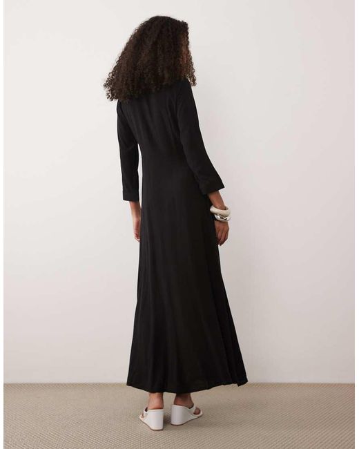 Y.A.S Black Maxi Shirt Dress