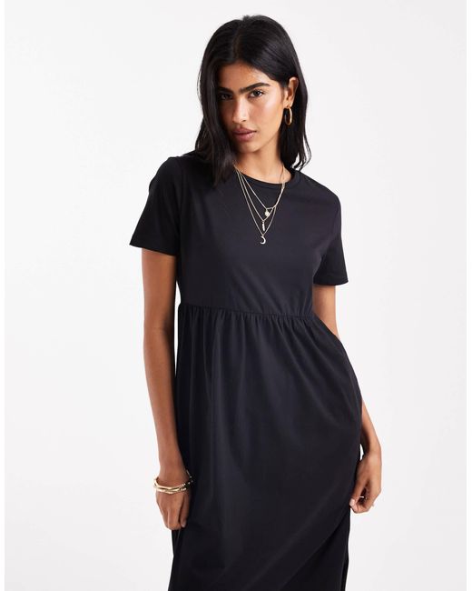 Threadbare Blue – kurzärmliges midikleid aus jersey