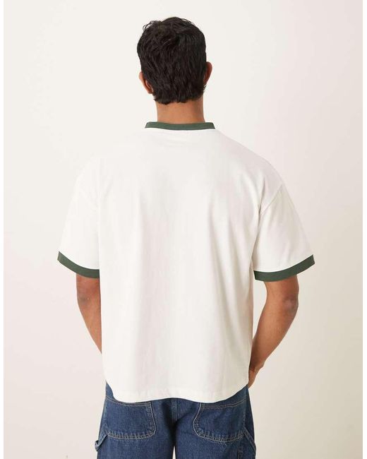 Prohibited White Contrast T-Shirt for men