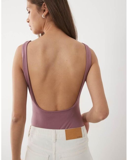 Miss Selfridge Pink Low Back Soft Touch Bodysuit