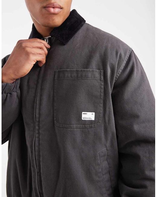 ASOS Gray Bomber Jacket With Embroidery for men
