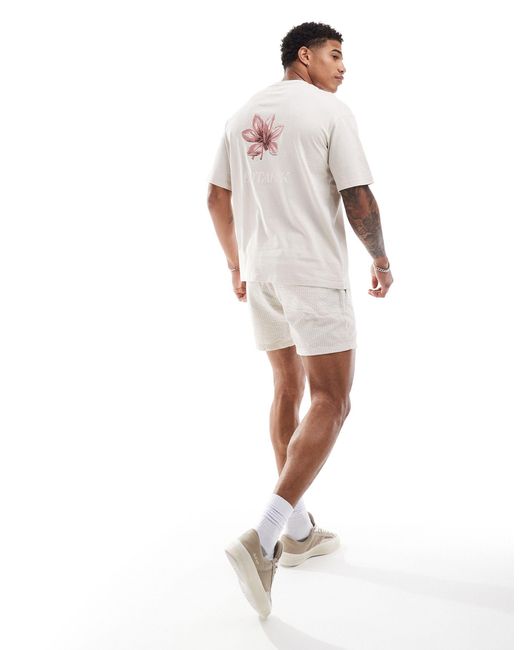 SELECTED White Oversized T-shirt With Floral Back Print for men