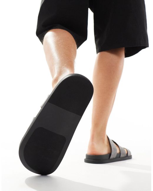 ASOS – sandalen aus em wildlederimitat in Black für Herren