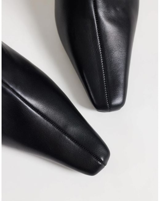 ASOS Black Cedrick Chisel Toe Heeled Knee Boots