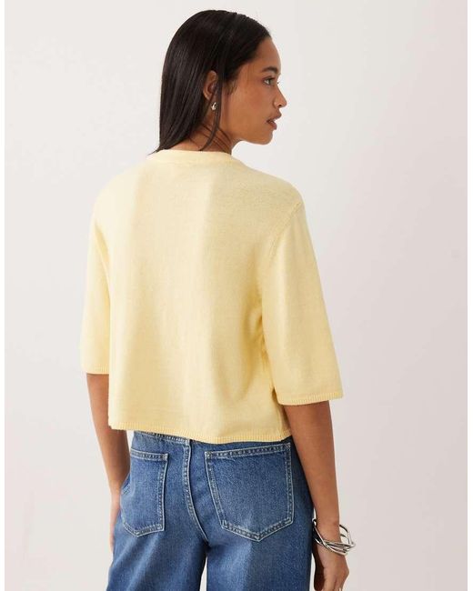 Object Blue Short Sleeve Knitted Cardigan