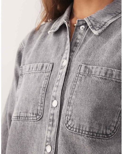 Camicia Giacca di Noisy May in Gray