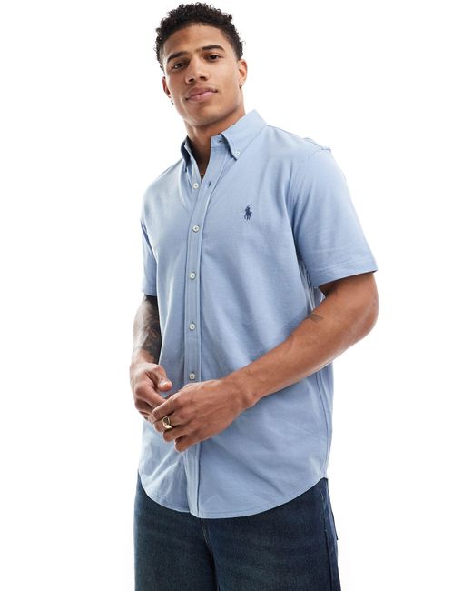 Polo Ralph Lauren – kurzärmliges pikee-hemd in Blue für Herren