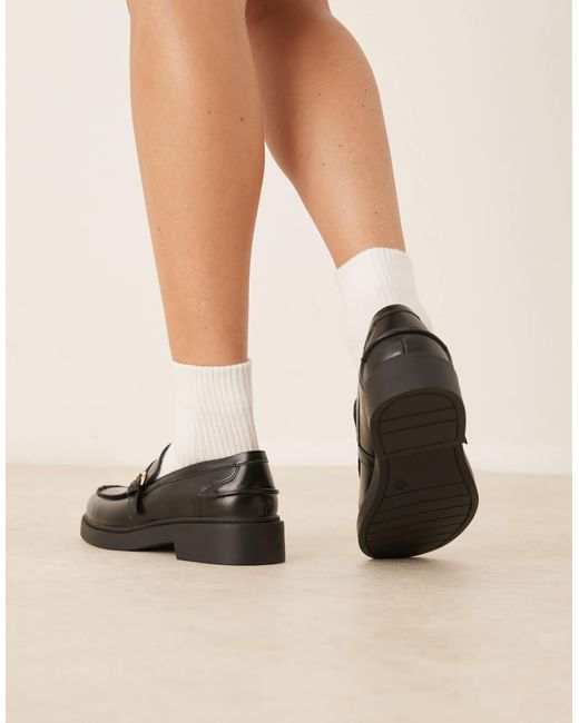Glamorous Natural Loafers With Buckle Details