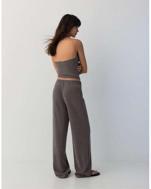 Pull&Bear Brown Crepe Halter Neck Top