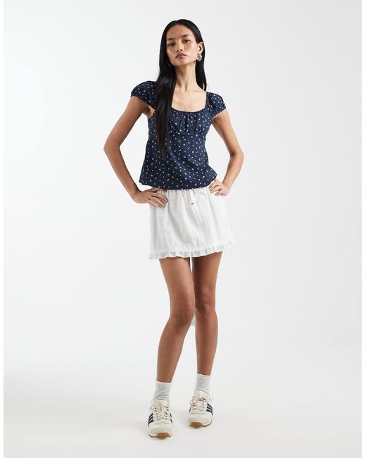Cotton On Blue Tie Back Babydoll Blouse