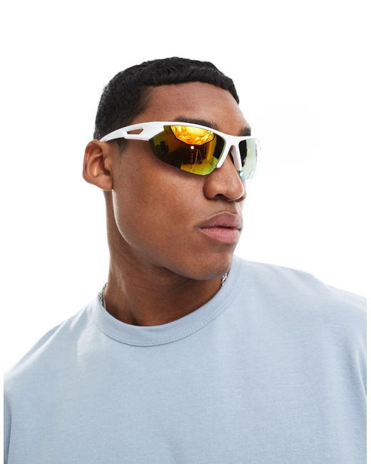 ASOS White Racer Sunglasses for men