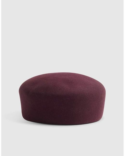 River Island Purple Wool Pill Box Hat