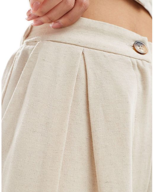 Pantaloni dal taglio maschile a fondo ampio effetto lino di Reclaimed (vintage) in White