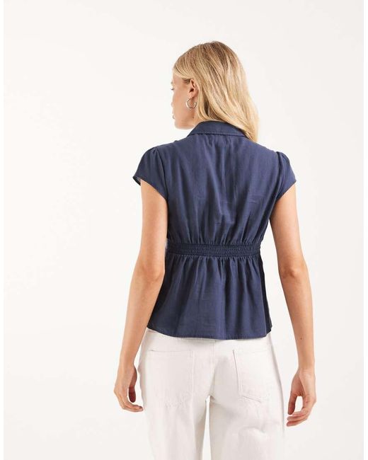 Hollister Blue Short Sleeve Babydoll Shirt