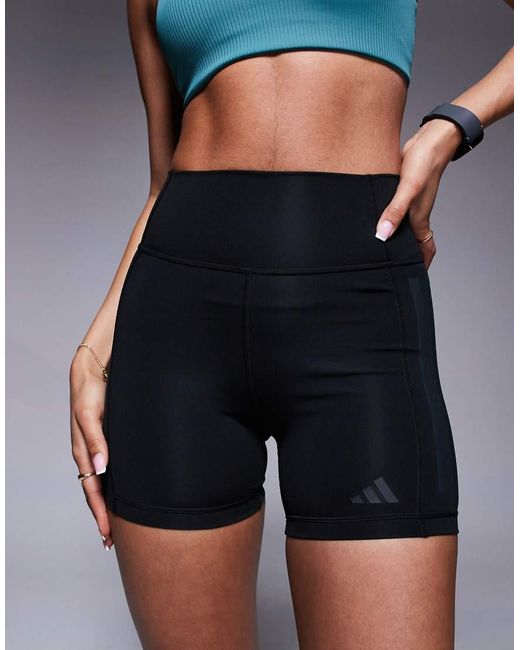 Adidas Originals Black Adidas Training Optime 3" Tonal 3 Stripe Shorts