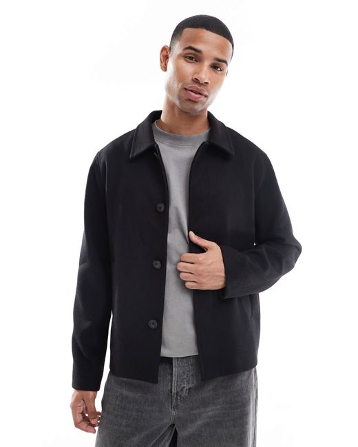 Jack & Jones – kastige jacke aus wollmix in Blue für Herren