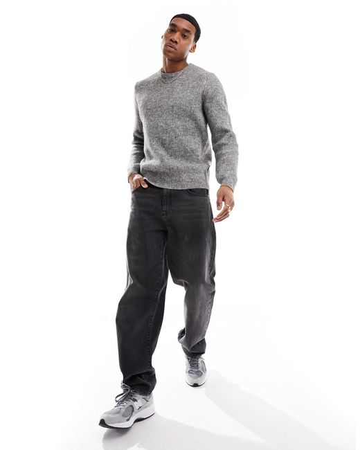 Only & Sons Gray Faux Wool Jumper for men