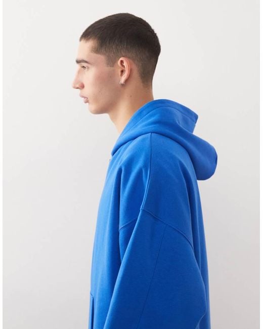 Collusion Blue Zip Through Hoodie for men