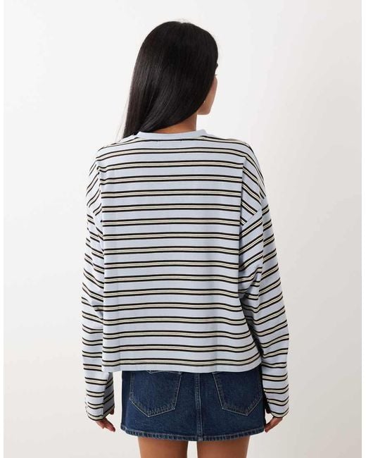 WeWoreWhat Multicolor Boxy Oversized Crew Neck Long Sleeved Top