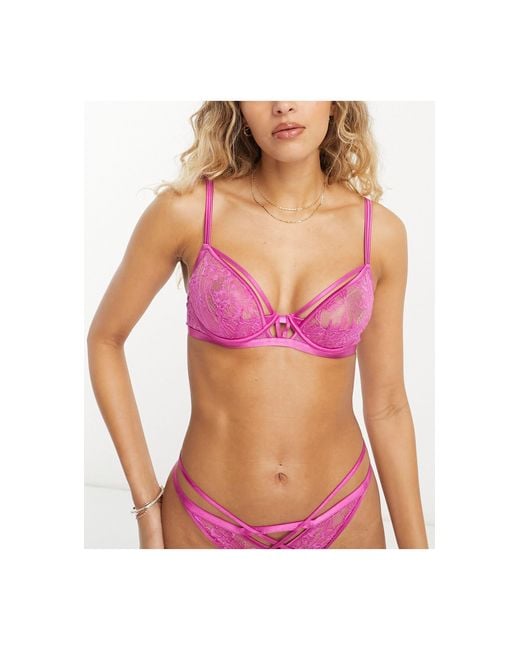 Ann Summers Radiant Lace Non Padded Plunge Bra With Strapping