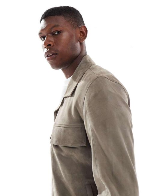 Only & Sons Gray Suede Jacket for men