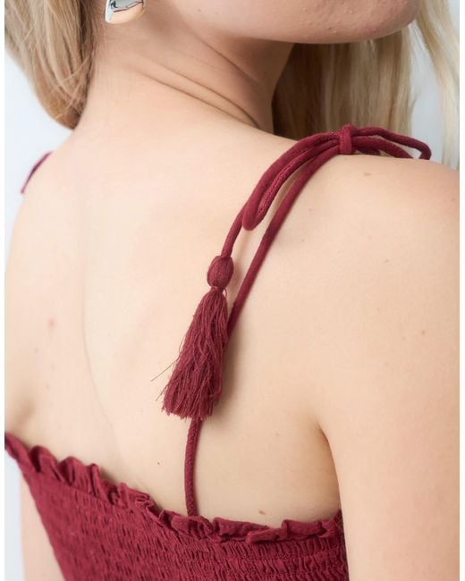 ONLY Red Smock Top