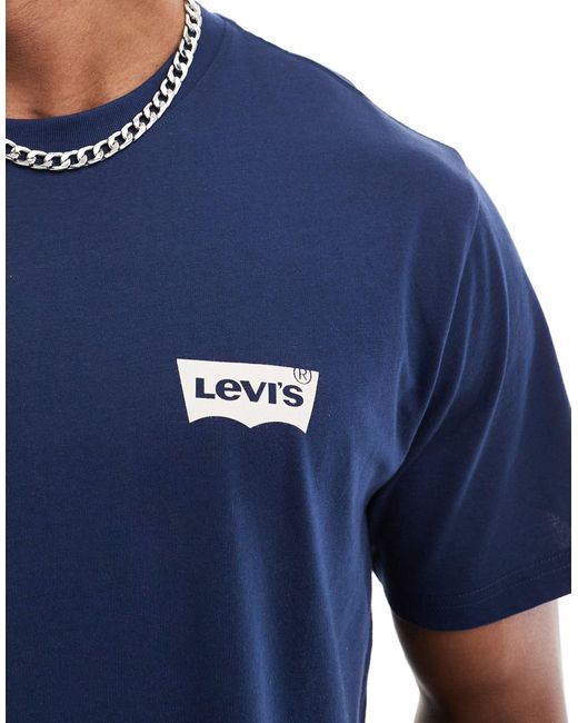 Levi's Blue Icon Button Logo Back Print Relaxed Fit T-shirt for men