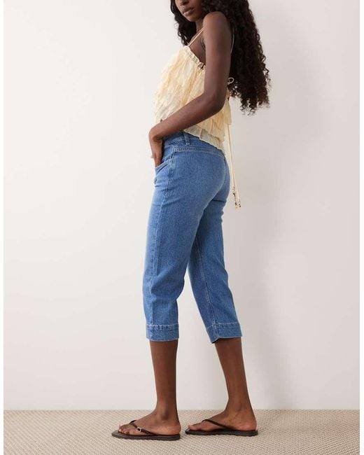 ASOS Blue Low Rise Jean Capris