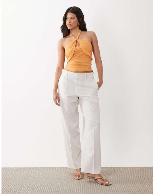 ASOS Orange Stretch Chiffon Halter Wrap Top