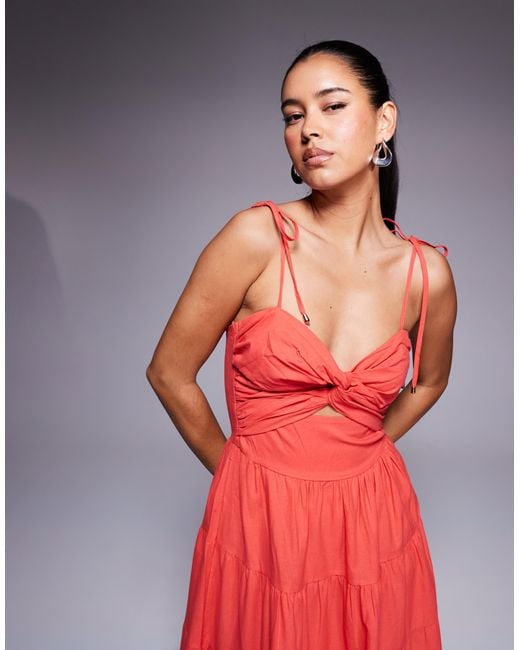 princess polly red tie dress Aeryn Tie Front Mini Dress | Red | Womens