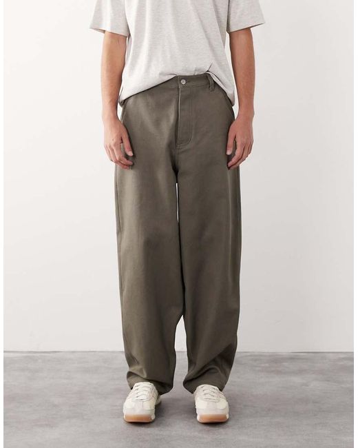 ASOS COLLECTIVE Gray Tapered Barrel Trouser for men