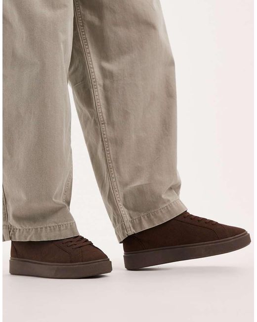 ASOS Brown Lace Up Sneakers for men