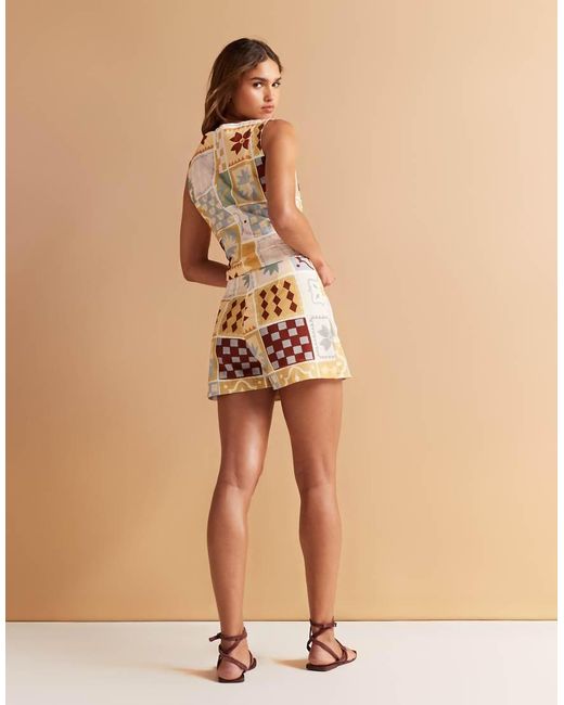 ASOS Natural Linen Blend Skort