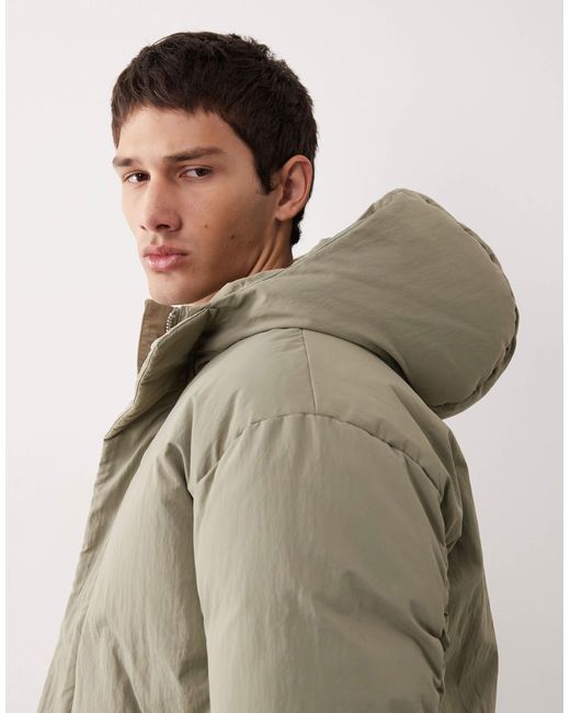 ASOS COLLECTIVE Natural Oversized Down Fill Puffer Jacket for men