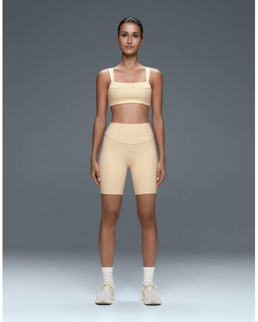 Oysho Blue Medium-support Comfortlux Sports Bra With Seams