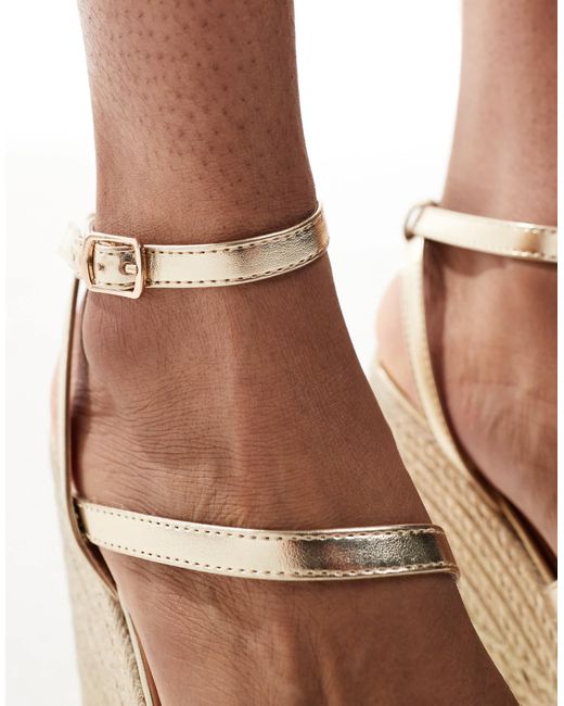 New Look Natural – e riemchen-espadrilles mit keilabsatz