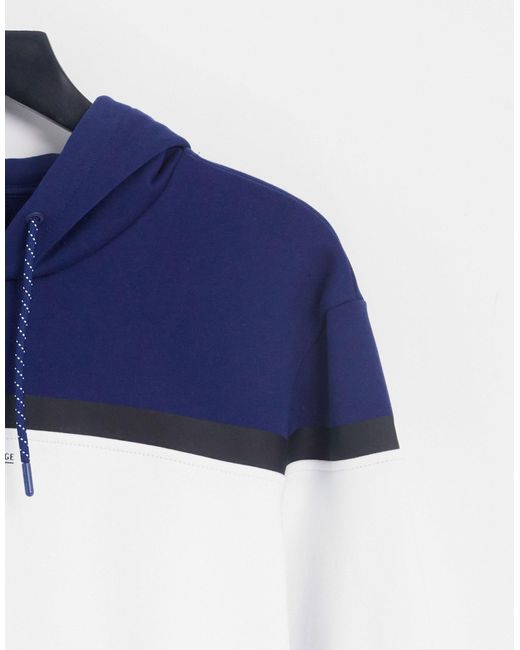 Felpa con cappuccio color block suit 6 di Armani Exchange in Blue da Uomo