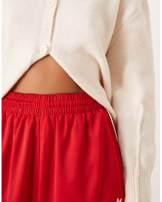 Adidas Originals Red Wide Leg Satin joggers