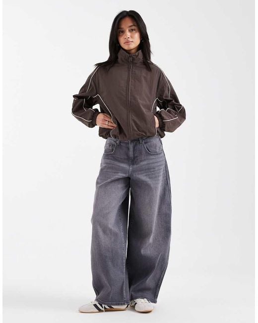 ASOS Brown Asos Design Petite Oversized Track Jacket