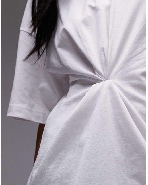 & Other Stories Blue T-Shirt With Ruche Detail