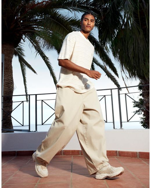 ASOS Black Oversized baggy Trouser With Elasticated Waist for men