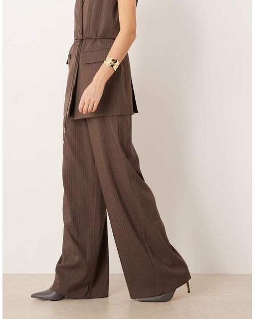Y.A.S Natural Mid Waist Wide Leg Tailored Trousers Co-ord