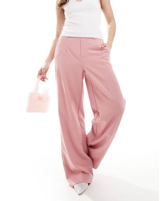 Object Pink Tailored Wide Leg Trousers