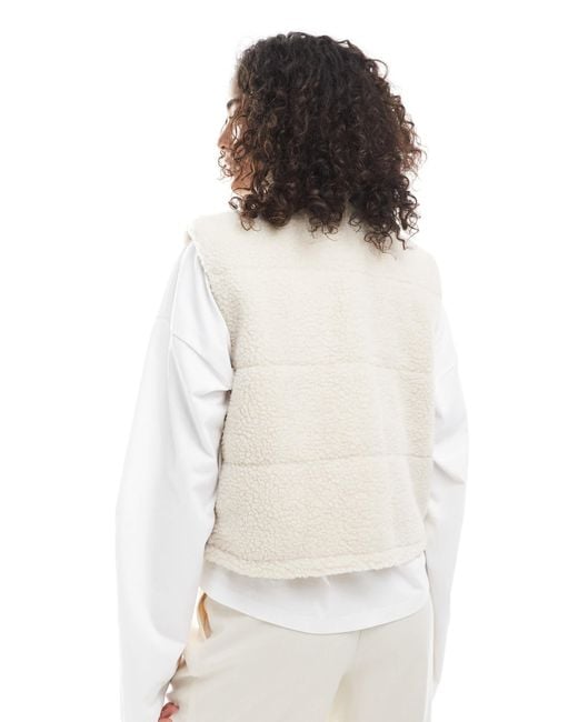 ONLY White Borg Padded Vest